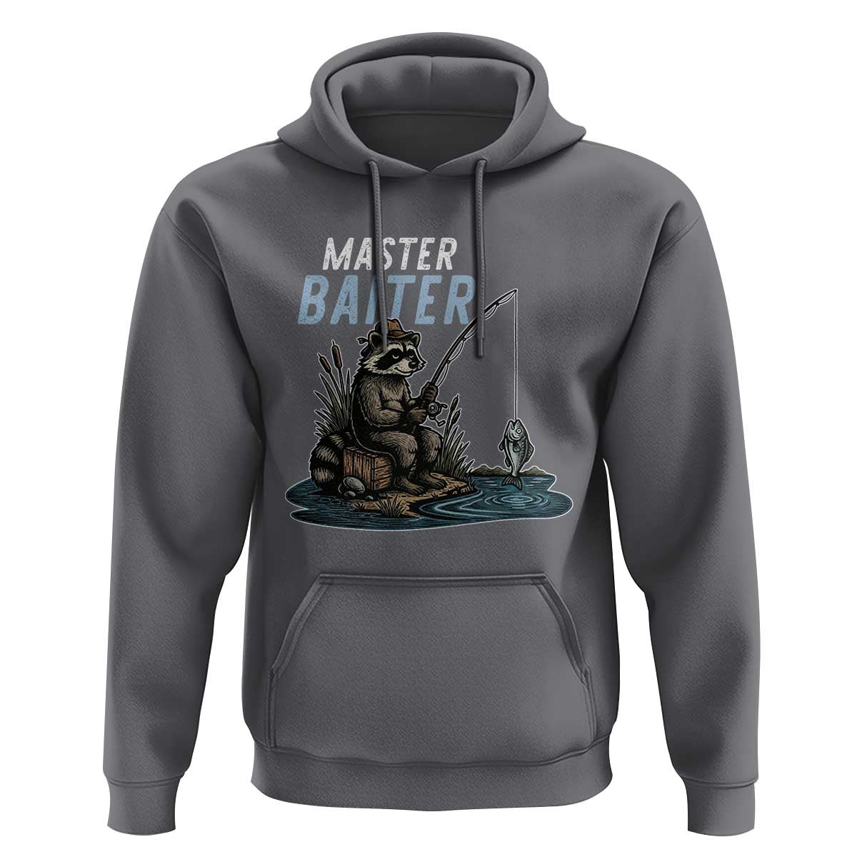 Funny Raccoon Fishing Hoodie Master Baiter Fisherman