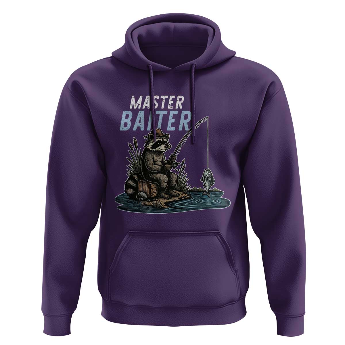 Funny Raccoon Fishing Hoodie Master Baiter Fisherman