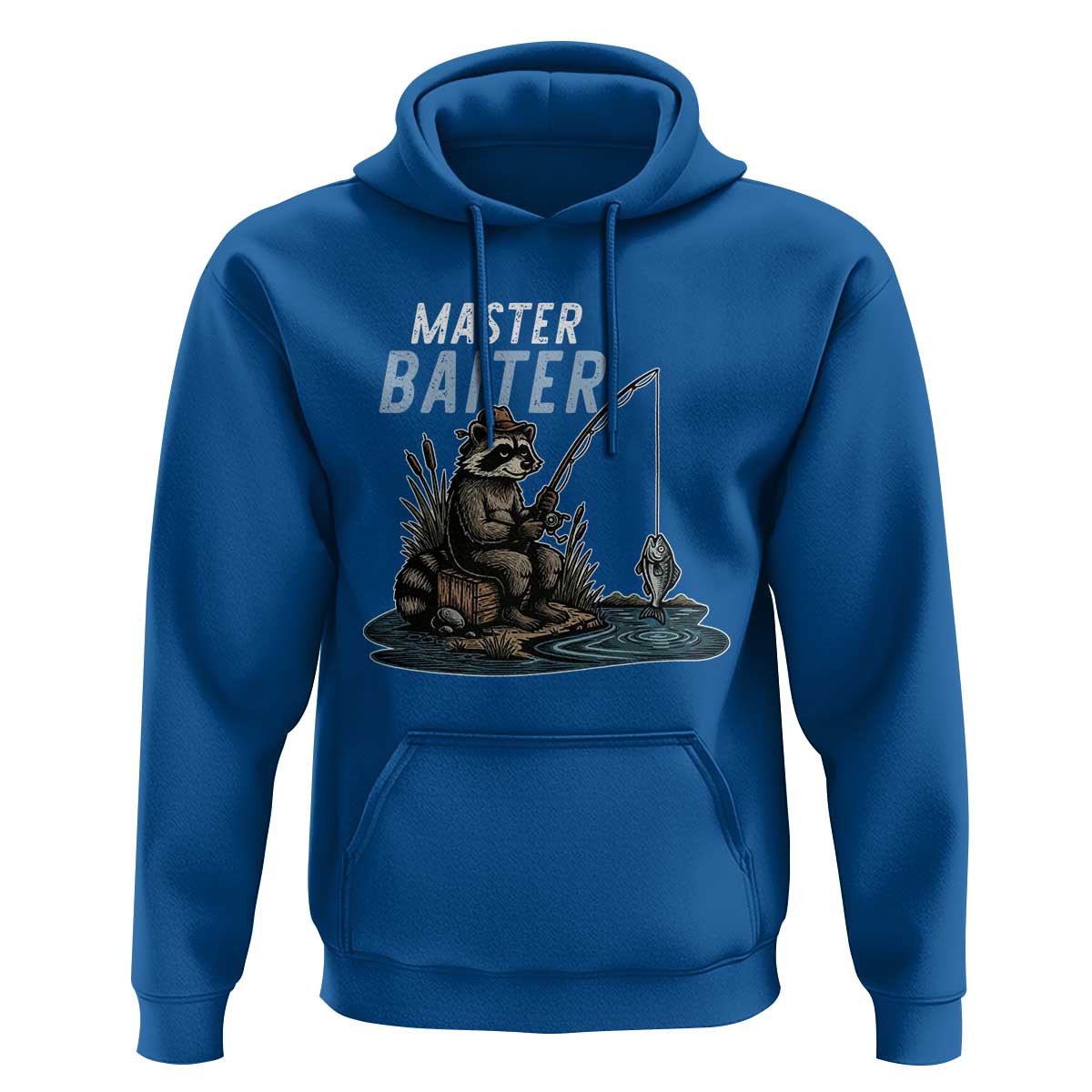 Funny Raccoon Fishing Hoodie Master Baiter Fisherman