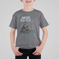 Funny Raccoon Fishing T Shirt For Kid Master Baiter Fisherman