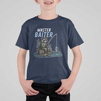 Funny Raccoon Fishing T Shirt For Kid Master Baiter Fisherman