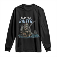 Funny Raccoon Fishing Long Sleeve Shirt Master Baiter Fisherman