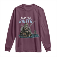 Funny Raccoon Fishing Long Sleeve Shirt Master Baiter Fisherman