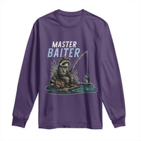 Funny Raccoon Fishing Long Sleeve Shirt Master Baiter Fisherman