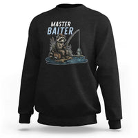 Funny Raccoon Fishing Sweatshirt Master Baiter Fisherman