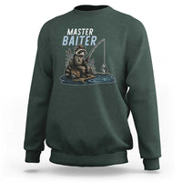 Funny Raccoon Fishing Sweatshirt Master Baiter Fisherman