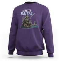 Funny Raccoon Fishing Sweatshirt Master Baiter Fisherman