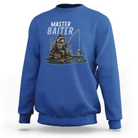 Funny Raccoon Fishing Sweatshirt Master Baiter Fisherman
