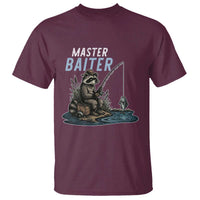 Funny Raccoon Fishing T Shirt Master Baiter Fisherman