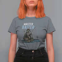 Funny Raccoon Fishing T Shirt For Women Master Baiter Fisherman