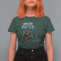 Funny Raccoon Fishing T Shirt For Women Master Baiter Fisherman