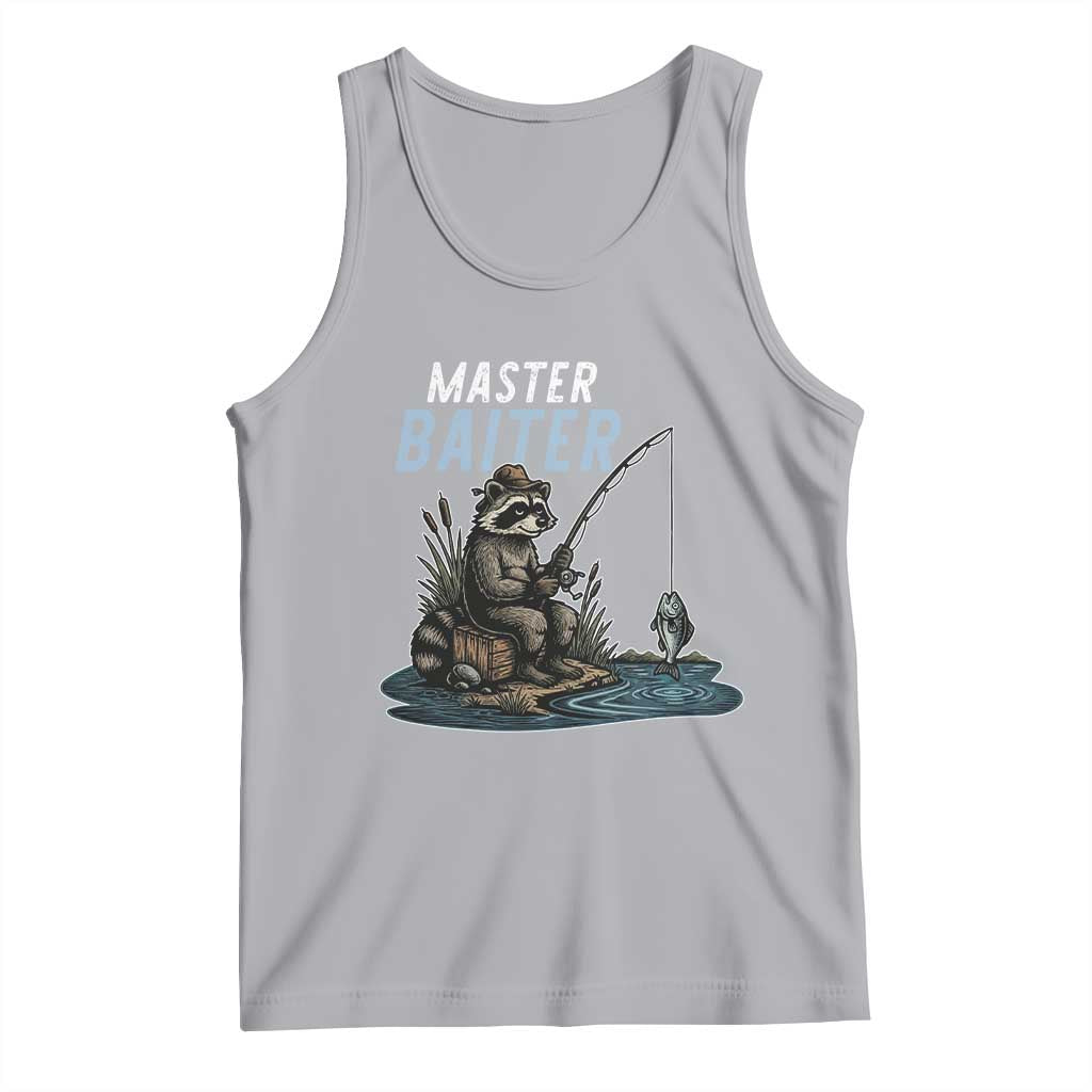 Funny Raccoon Fishing Tank Top Master Baiter Fisherman