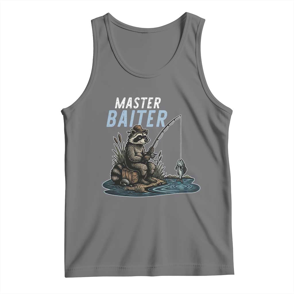 Funny Raccoon Fishing Tank Top Master Baiter Fisherman