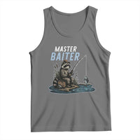 Funny Raccoon Fishing Tank Top Master Baiter Fisherman