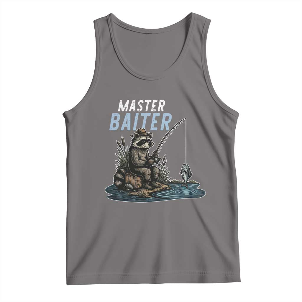 Funny Raccoon Fishing Tank Top Master Baiter Fisherman