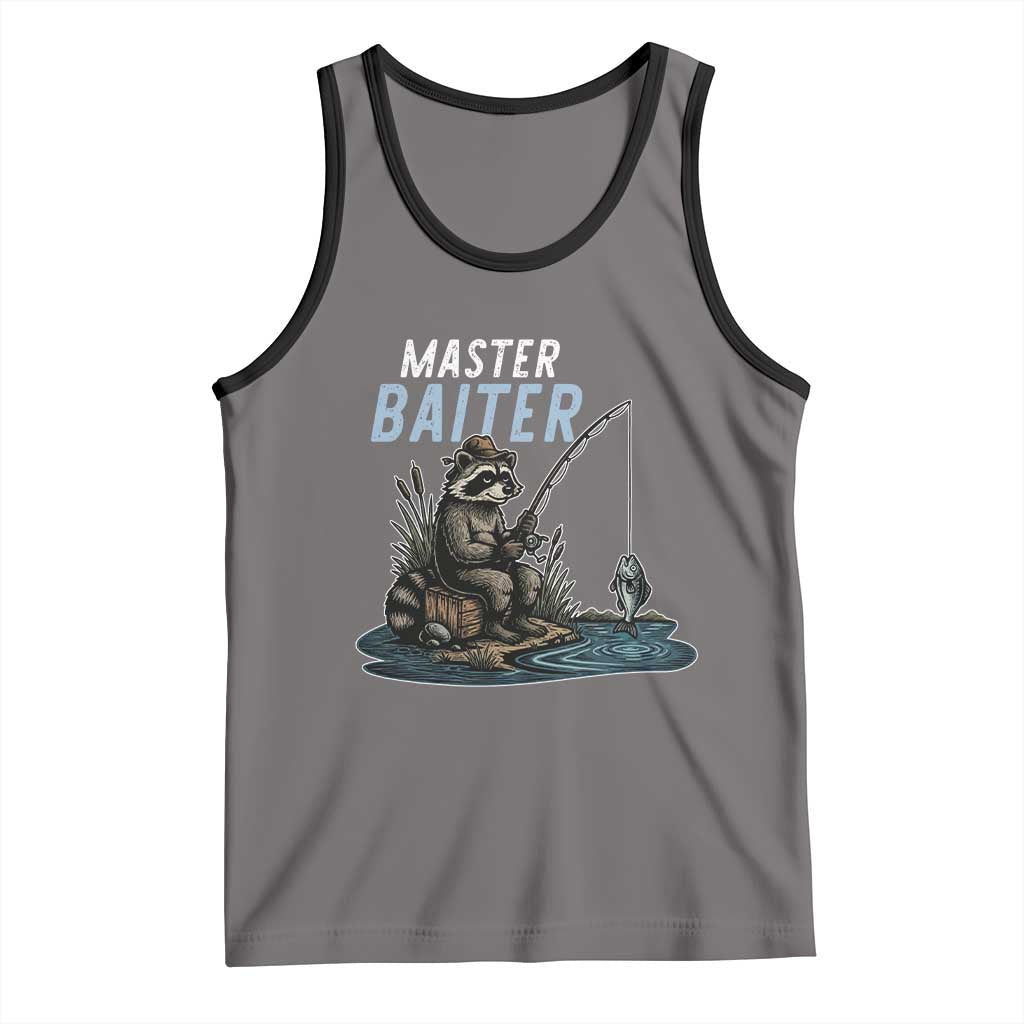 Funny Raccoon Fishing Tank Top Master Baiter Fisherman