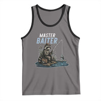 Funny Raccoon Fishing Tank Top Master Baiter Fisherman