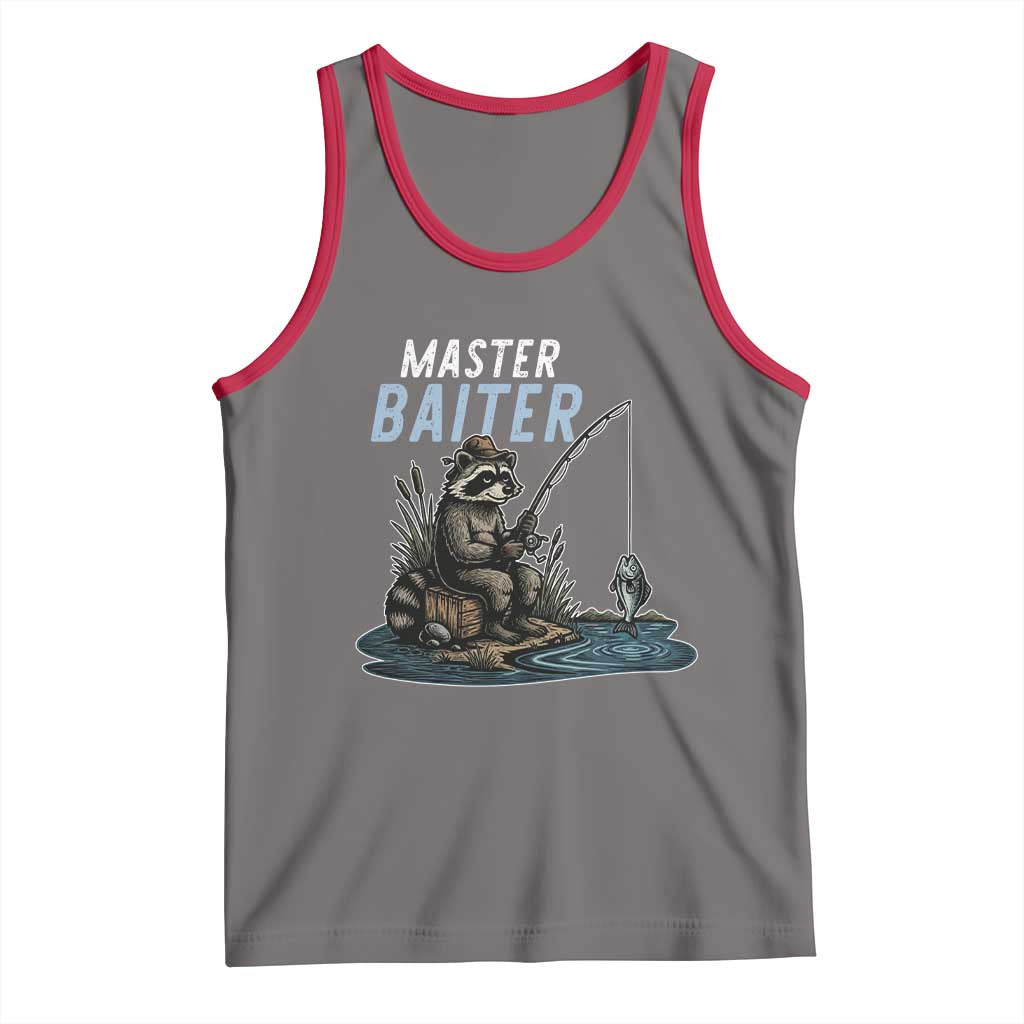 Funny Raccoon Fishing Tank Top Master Baiter Fisherman
