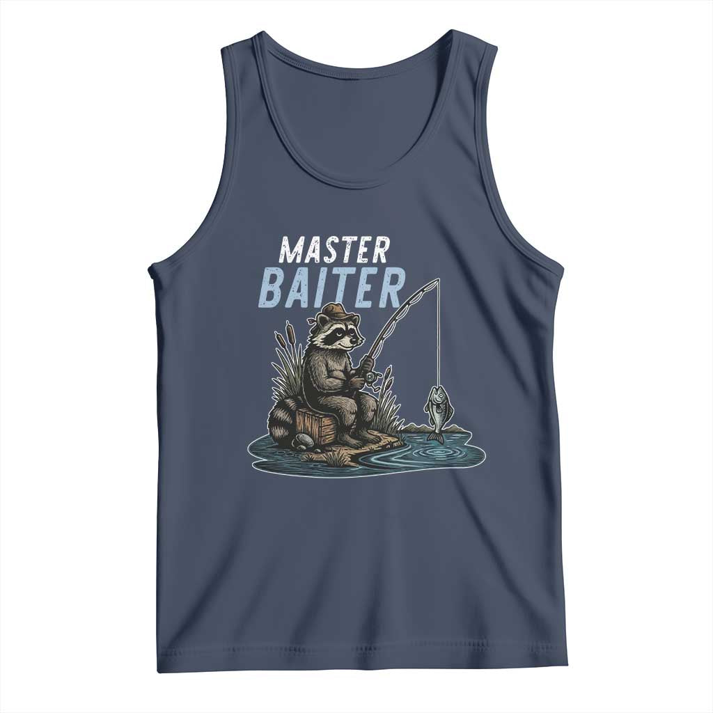 Funny Raccoon Fishing Tank Top Master Baiter Fisherman