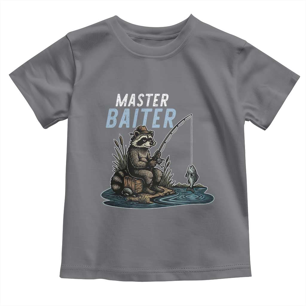 Funny Raccoon Fishing Toddler T Shirt Master Baiter Fisherman