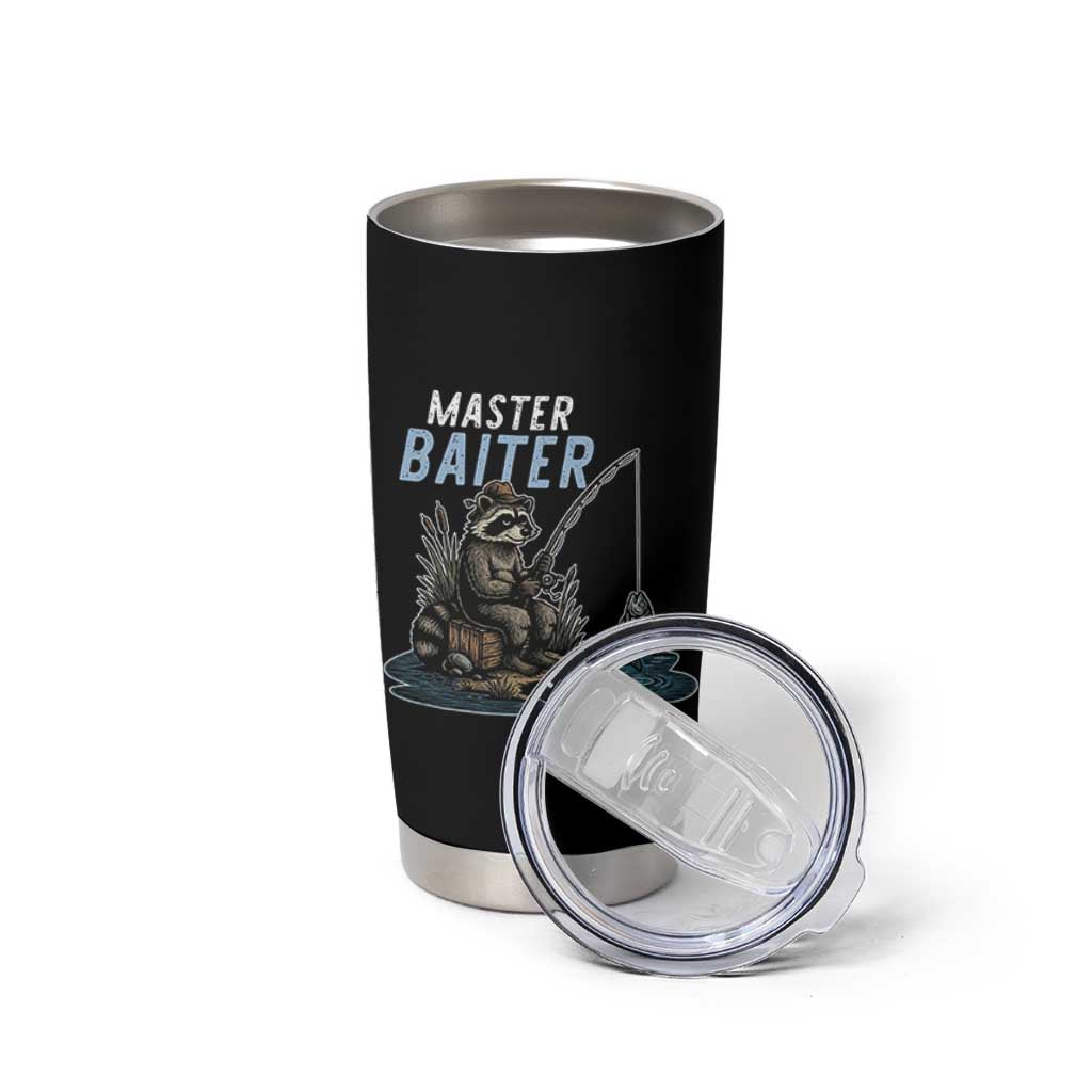Funny Raccoon Fishing Tumbler Cup Master Baiter Fisherman