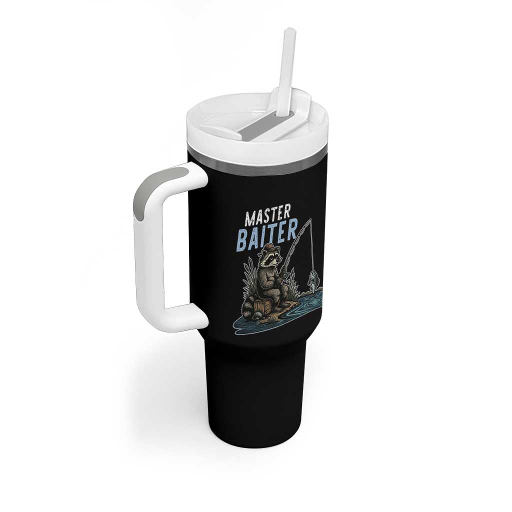 Funny Raccoon Fishing Tumbler With Handle Master Baiter Fisherman