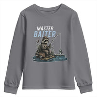 Funny Raccoon Fishing Youth Sweatshirt Master Baiter Fisherman