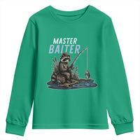 Funny Raccoon Fishing Youth Sweatshirt Master Baiter Fisherman