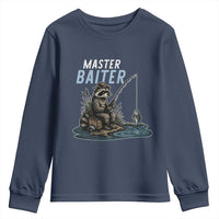 Funny Raccoon Fishing Youth Sweatshirt Master Baiter Fisherman