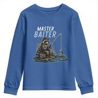 Funny Raccoon Fishing Youth Sweatshirt Master Baiter Fisherman