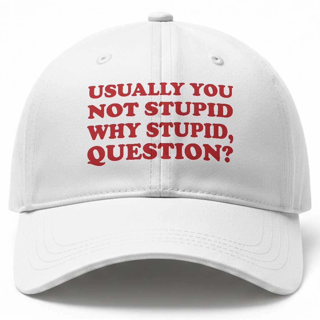 Usually You Not Stupid Why Stupid Question Baseball Cap Funny Space Quote Sci Fi Book