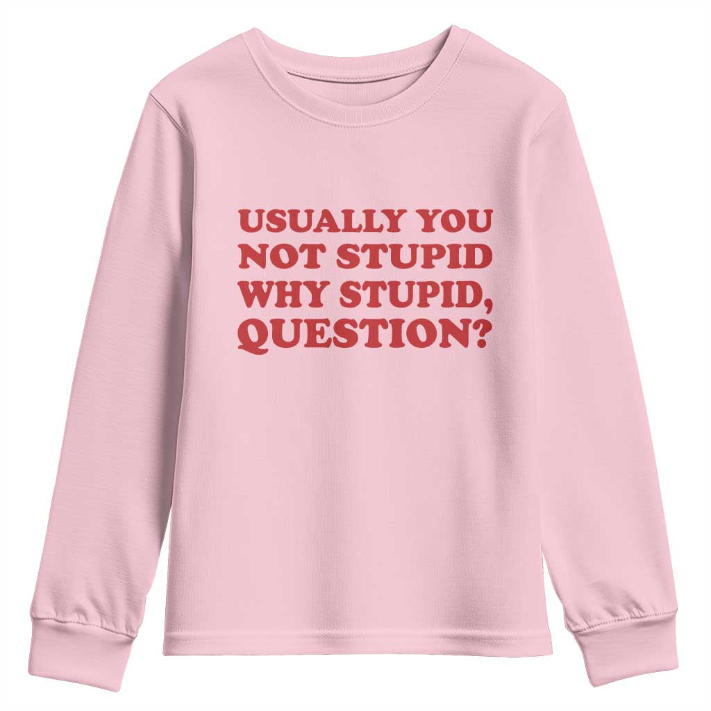 Usually You Not Stupid Why Stupid Question Youth Sweatshirt Funny Space Quote Sci Fi Book