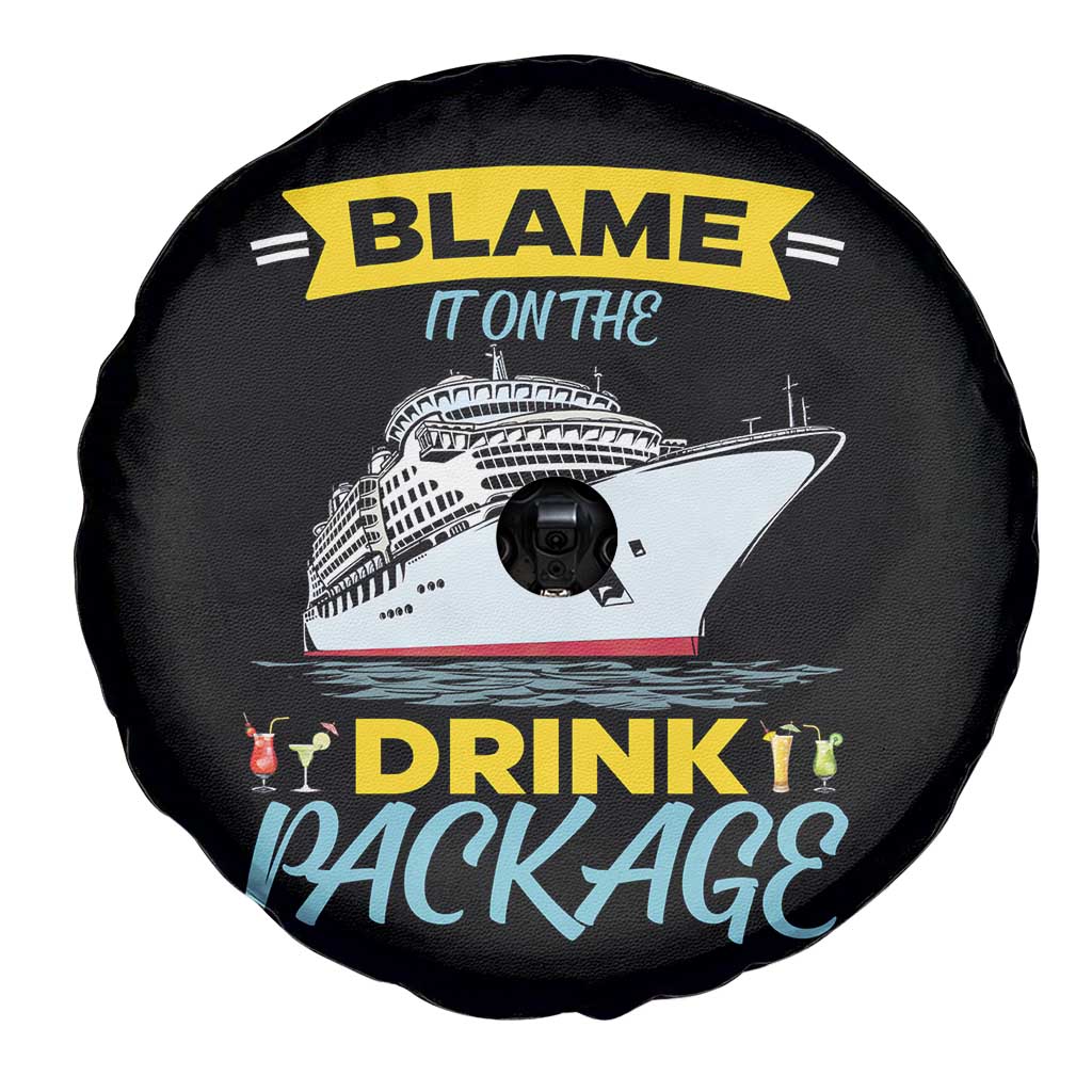 Funny Cruise Vacation Spare Tire Cover Blame It On The Drink Package - Wonder Print Shop