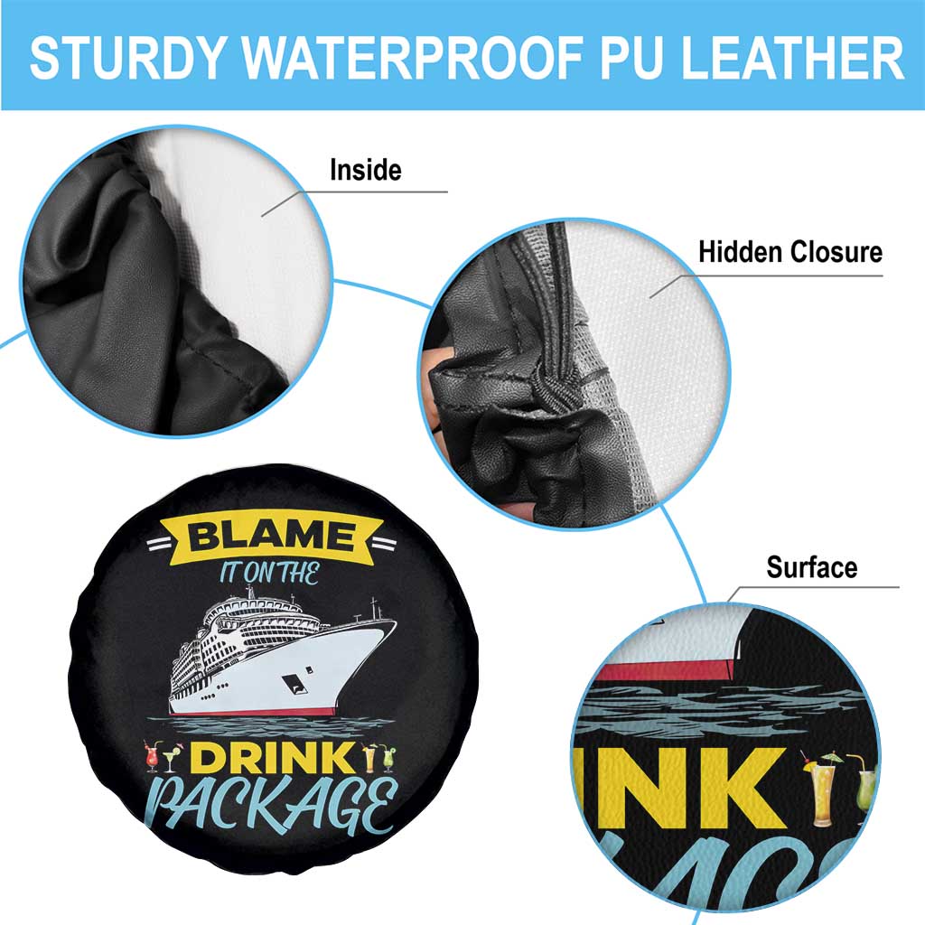 Funny Cruise Vacation Spare Tire Cover Blame It On The Drink Package - Wonder Print Shop