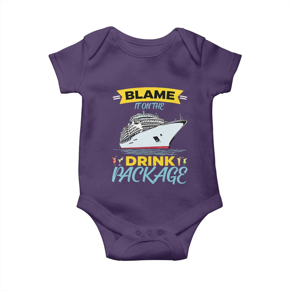 Funny Cruise Vacation Baby Onesie Blame It On The Drink Package - Wonder Print Shop