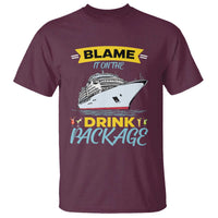 Funny Cruise Vacation T Shirt Blame It On The Drink Package - Wonder Print Shop