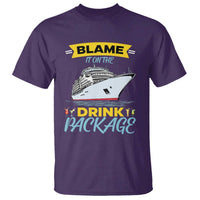 Funny Cruise Vacation T Shirt Blame It On The Drink Package - Wonder Print Shop