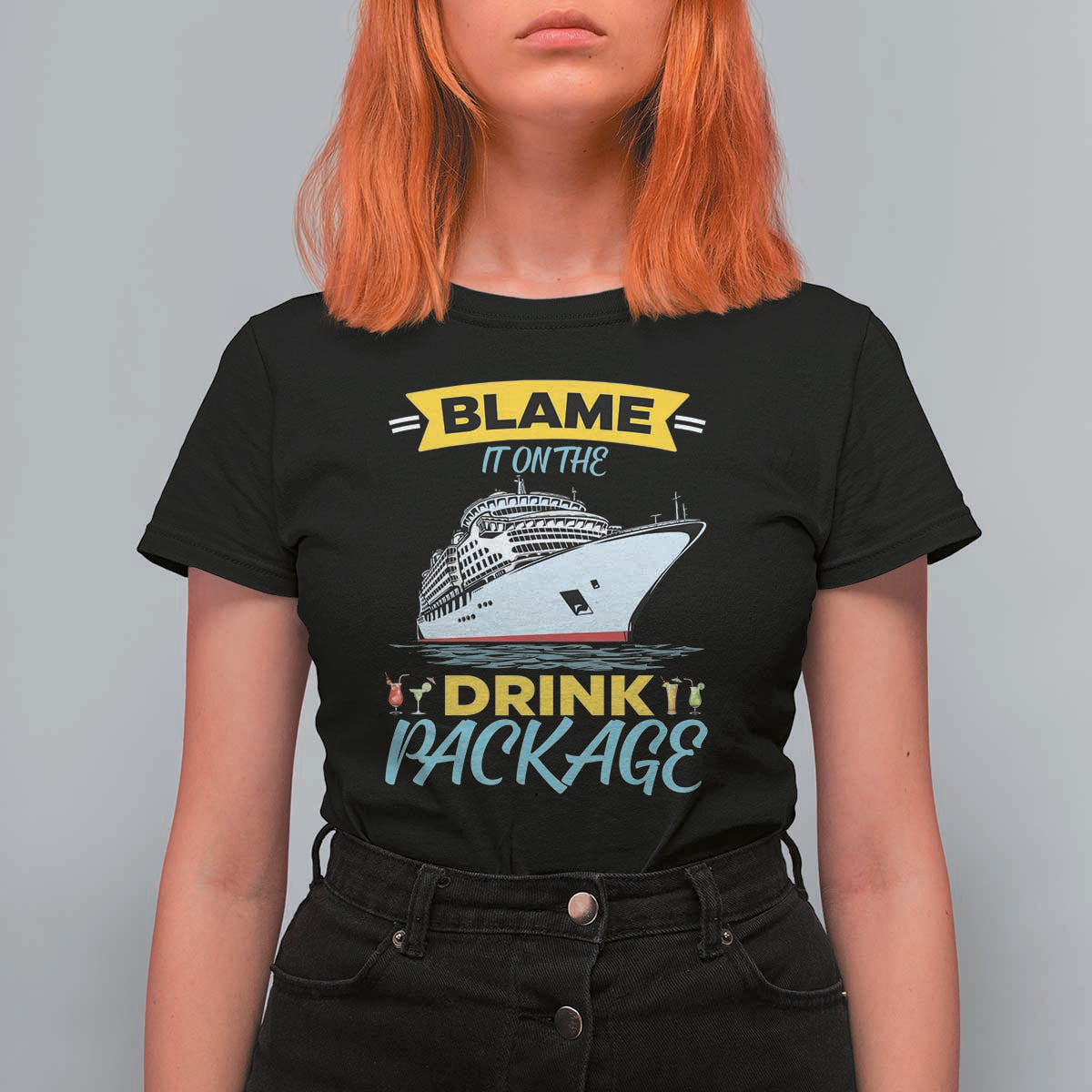 Funny Cruise Vacation T Shirt For Women Blame It On The Drink Package - Wonder Print Shop