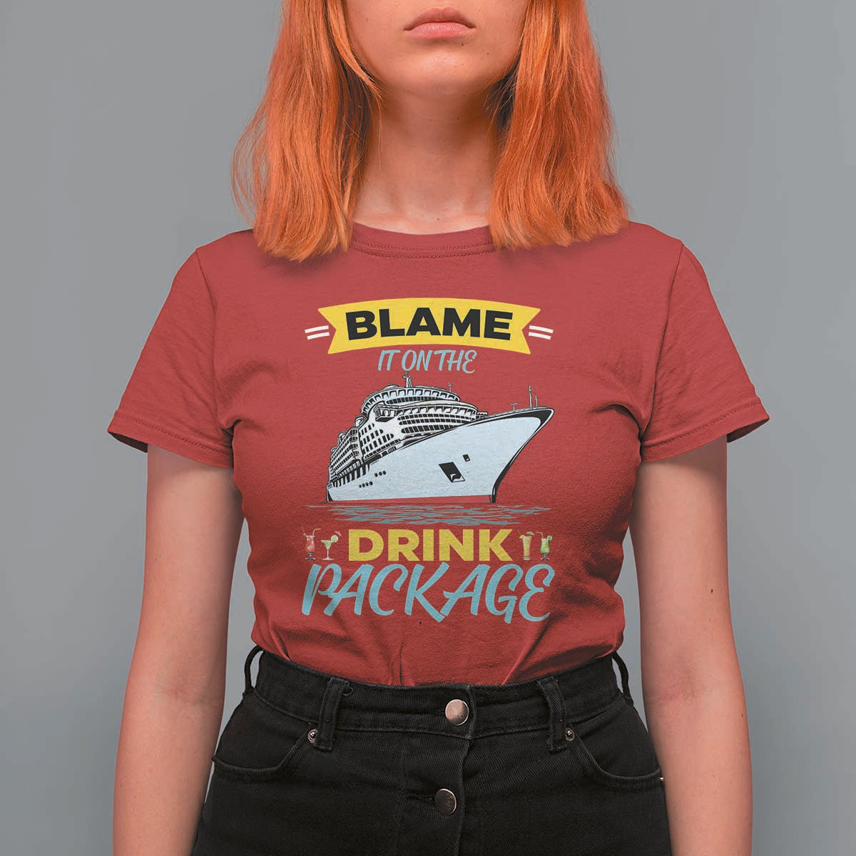 Funny Cruise Vacation T Shirt For Women Blame It On The Drink Package - Wonder Print Shop