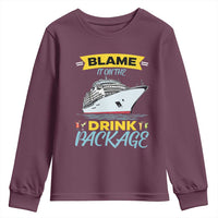Funny Cruise Vacation Youth Sweatshirt Blame It On The Drink Package - Wonder Print Shop