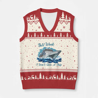 Funny Cruise Vacation V-Neck Knit Sweater Vest This Week I Do Not Give A Ship - Wonder Print Shop