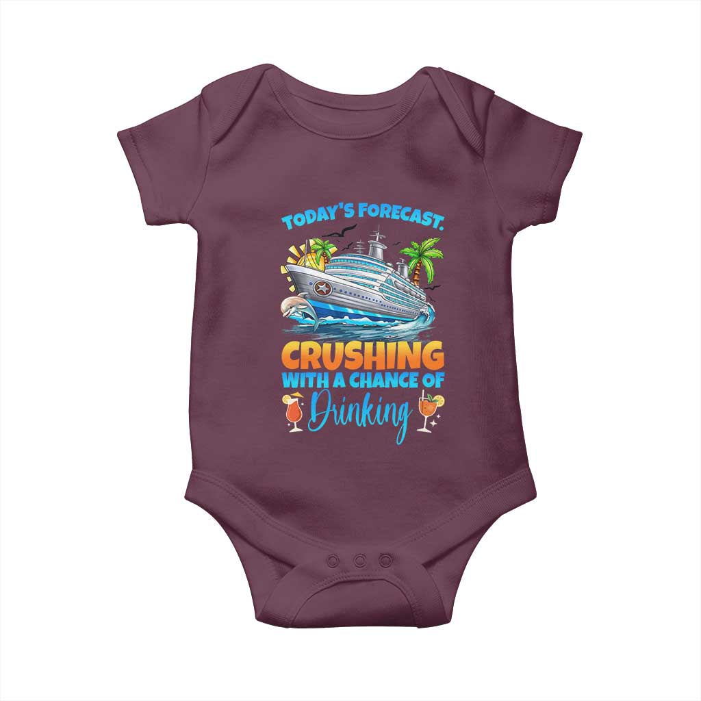 Funny Cruise Vacation Trip Drinking Baby Onesie Today Is Forecast Cruising With A Chance Of Drinking - Wonder Print Shop