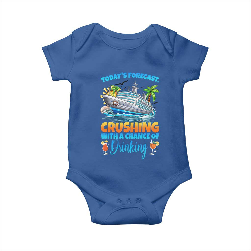 Funny Cruise Vacation Trip Drinking Baby Onesie Today Is Forecast Cruising With A Chance Of Drinking - Wonder Print Shop