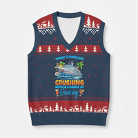 Funny Cruise Vacation Trip Drinking V-Neck Knit Sweater Vest Today Is Forecast Cruising With A Chance Of Drinking - Wonder Print Shop