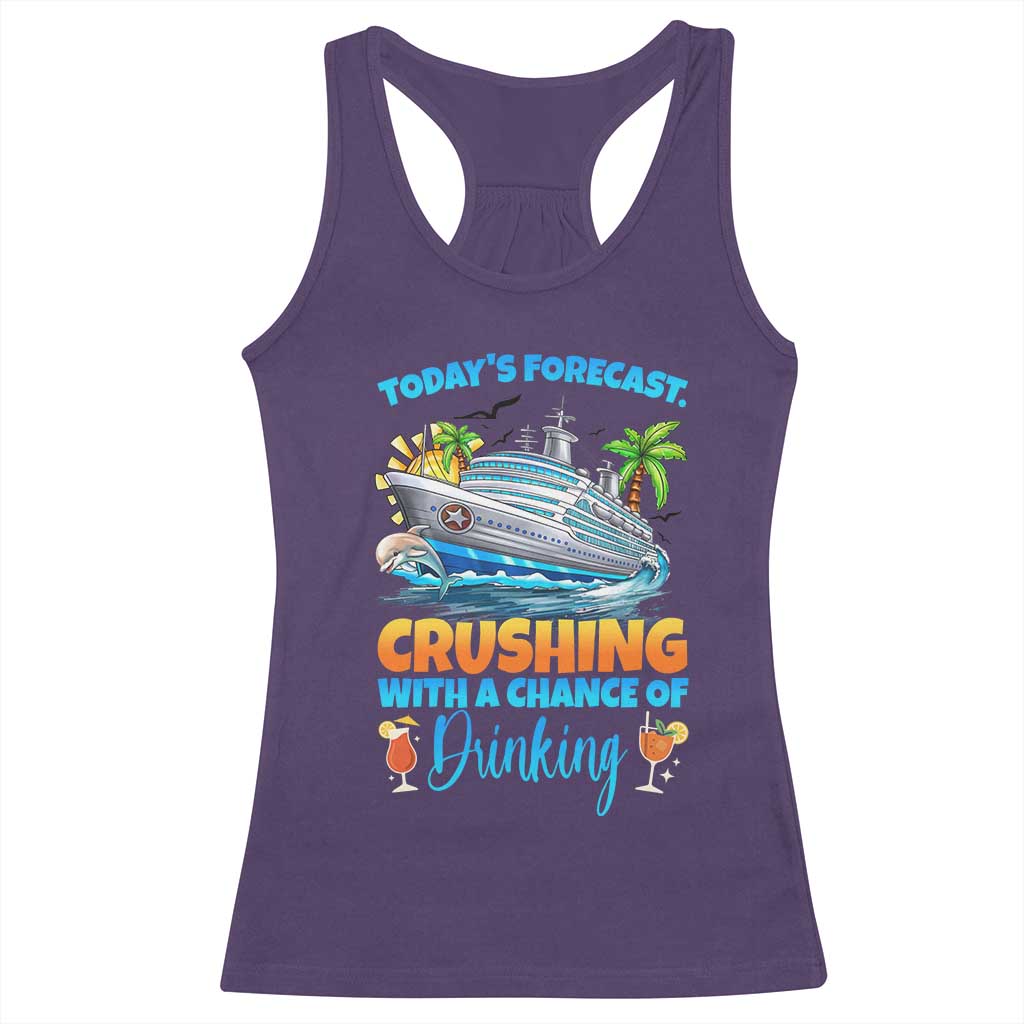 Funny Cruise Vacation Trip Drinking Racerback Tank Top Today Is Forecast Cruising With A Chance Of Drinking - Wonder Print Shop