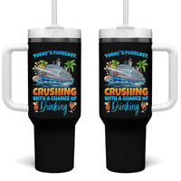 Funny Cruise Vacation Trip Drinking Tumbler With Handle Today Is Forecast Cruising With A Chance Of Drinking - Wonder Print Shop