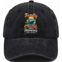 Family Cruise Making Memories For A Life Time Washed Cotton Baseball Cap Funny Cruise Vacation Trip