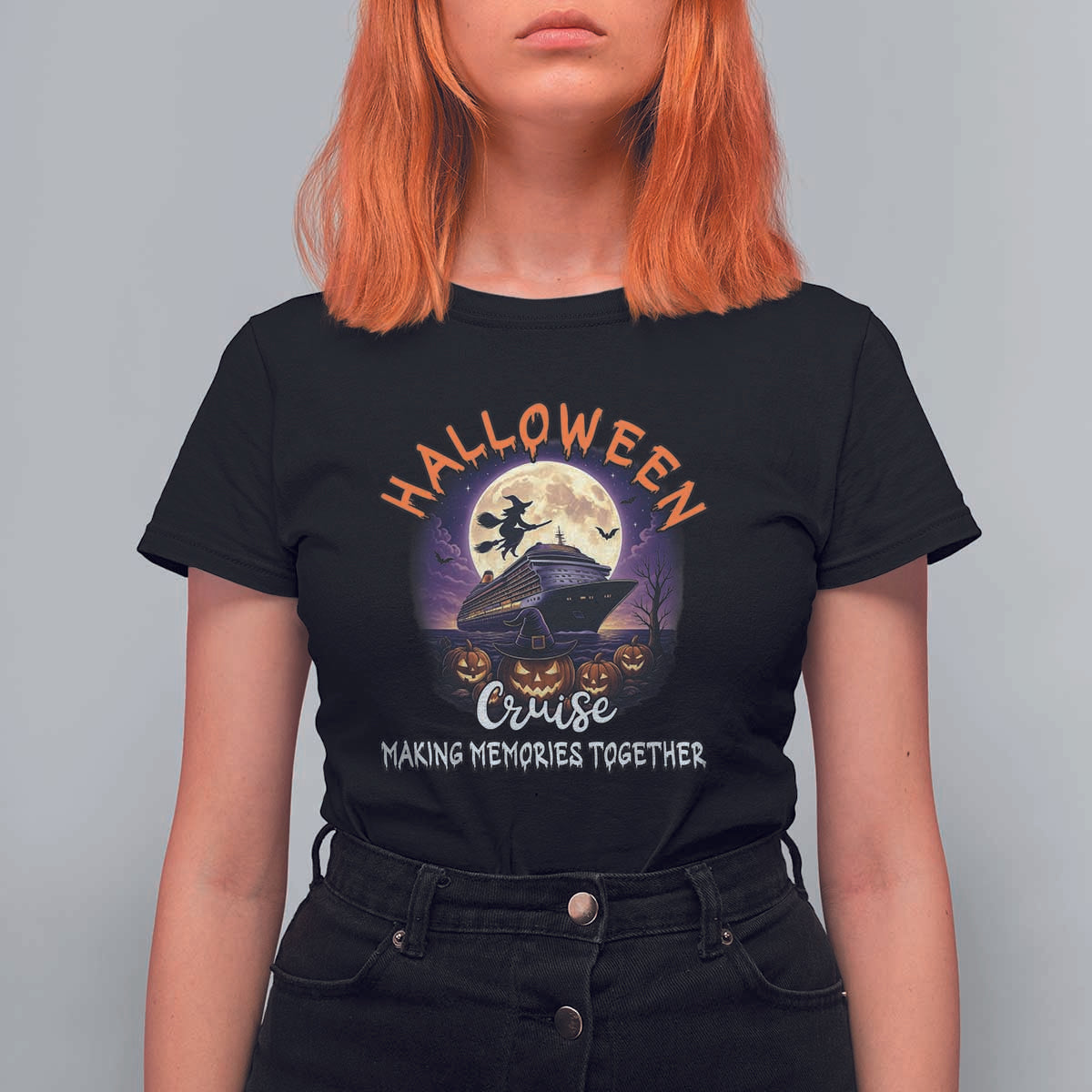 Funny Cruise Halloween T Shirt For Women Making Memories Together - Wonder Print Shop