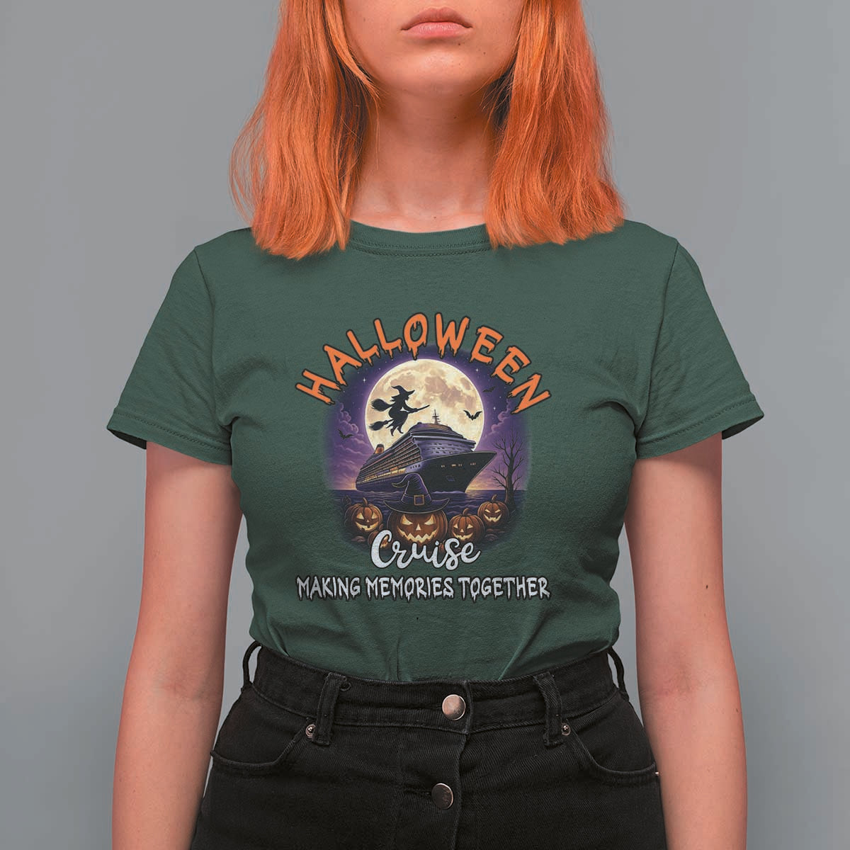 Funny Cruise Halloween T Shirt For Women Making Memories Together - Wonder Print Shop