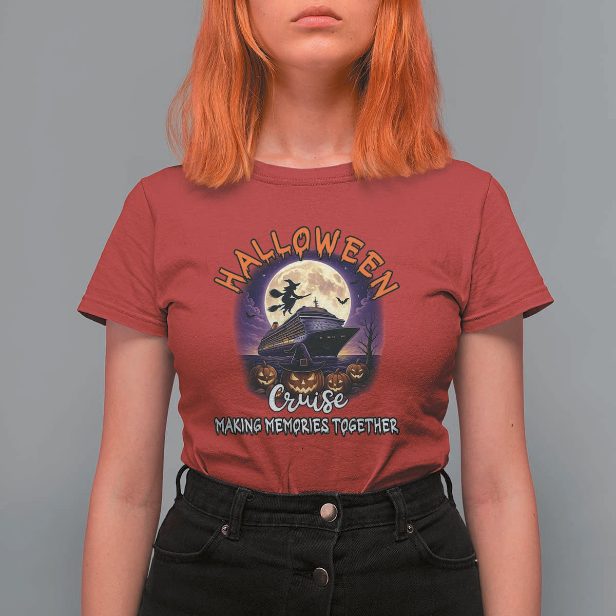 Funny Cruise Halloween T Shirt For Women Making Memories Together - Wonder Print Shop